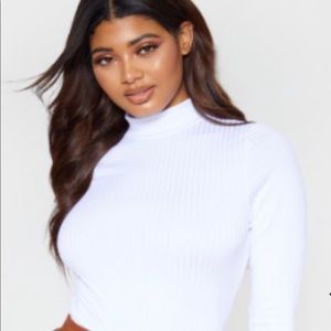 Crop white turtle neck sweater